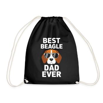 Beagle Dad Dog Father Funny Beagle Gift - Drawstring Bag - black - Front