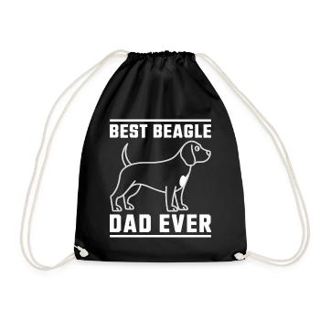 Beagle Dad Dog Father Funny Beagle Gift - Drawstring Bag - black - Front