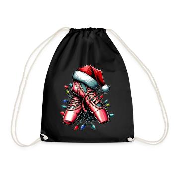 Ballett Tanz Ballerina Schuhe Weihnachten Hut Xmas - Turnbeutel - Schwarz - Vorne