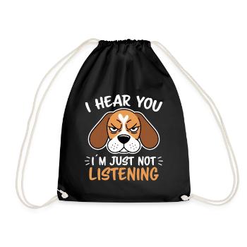 Beagle Saying Dog Beagle Funny Beagle Gift - Drawstring Bag - black - Front