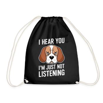 Beagle Saying Dog Beagle Funny Beagle Gift - Drawstring Bag - black - Front