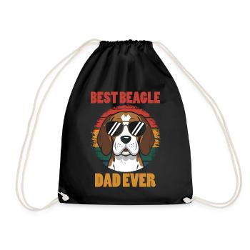 Beagle Dad Dog Father Funny Beagle Gift - Drawstring Bag - black - Front