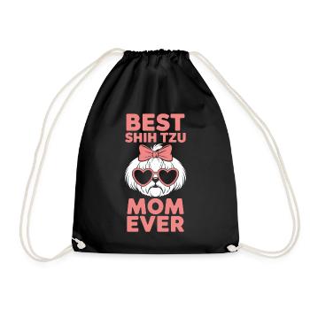 Shih Tzu Spruch Mama Lustiges Shih Tzu Geschenk - Turnbeutel - Schwarz - Vorne