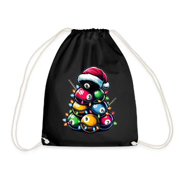 Boule de billard tas queue de billard chapeau de Noël Noël - Sac de sport léger - noir - Devant