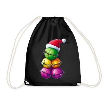 Boccia Kugel Haufen Bocci Weihnachten Hut Xmas - Turnbeutel - Schwarz - Vorne