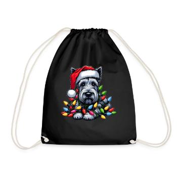 Scottish Terrier Chien Père Noël Noël - Sac de sport léger - noir - Devant