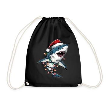 Chapeau de Noël requin Noël - Sac de sport léger - noir - Devant