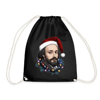 Shakespeare English Literature Yarn Christmas Charm - Drawstring Bag - black - Front