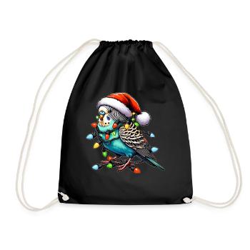 Chapeau de Noël Perruche Perruche Perroquet - Sac de sport léger - noir - Devant