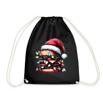 Burger Hamburger Weihnachtsmütze Noël - Sac de sport léger - noir - Devant