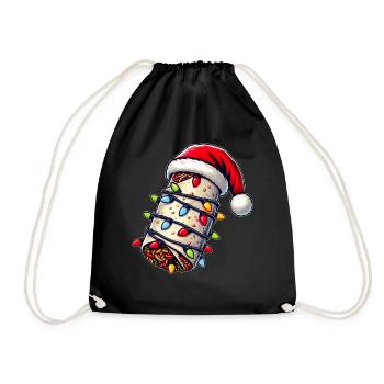Burritos Cuisine mexicaine Chapeau de Noël - Sac de sport léger - noir - Devant