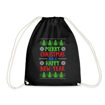 Joyeux Noël et une bonne année - Sac de sport léger - noir - Devant