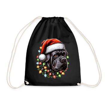 Cane Corso Hund Weihnachtsmütze Xmas - Turnbeutel - Schwarz - Vorne