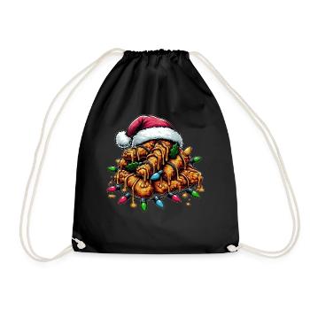 Ailes de poulet Bouquet Chapeau de Père Noël - Sac de sport léger - noir - Devant