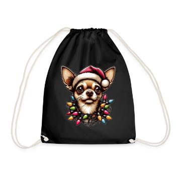 Chihuahua Chien Père Noël - Sac de sport léger - noir - Devant