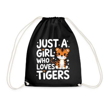 Tiger Animal Zoo Wild Animal - Drawstring Bag - black - Front