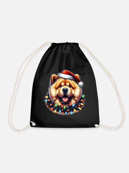 Chow Chow Hund Weihnachtsmütze Xmas - Turnbeutel - Schwarz