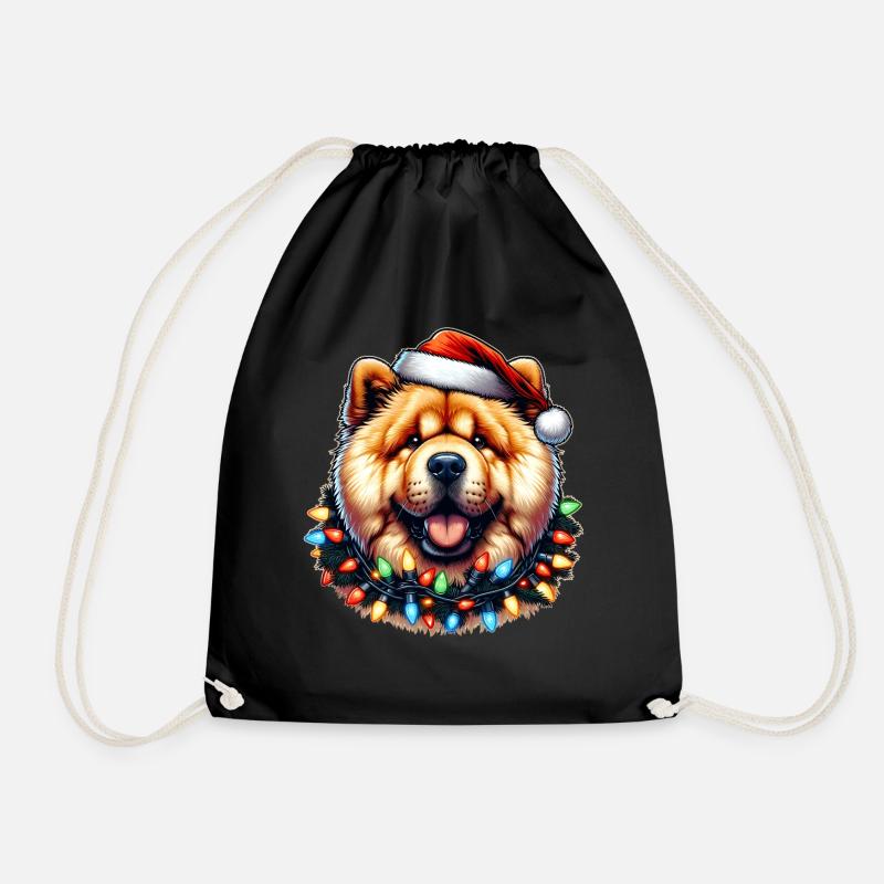 Chow Chow Hund Weihnachtsmütze Xmas - Turnbeutel - Schwarz