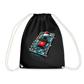 Niedlicher Cornhole Weihnachtshut Xmas - Turnbeutel - Schwarz - Vorne