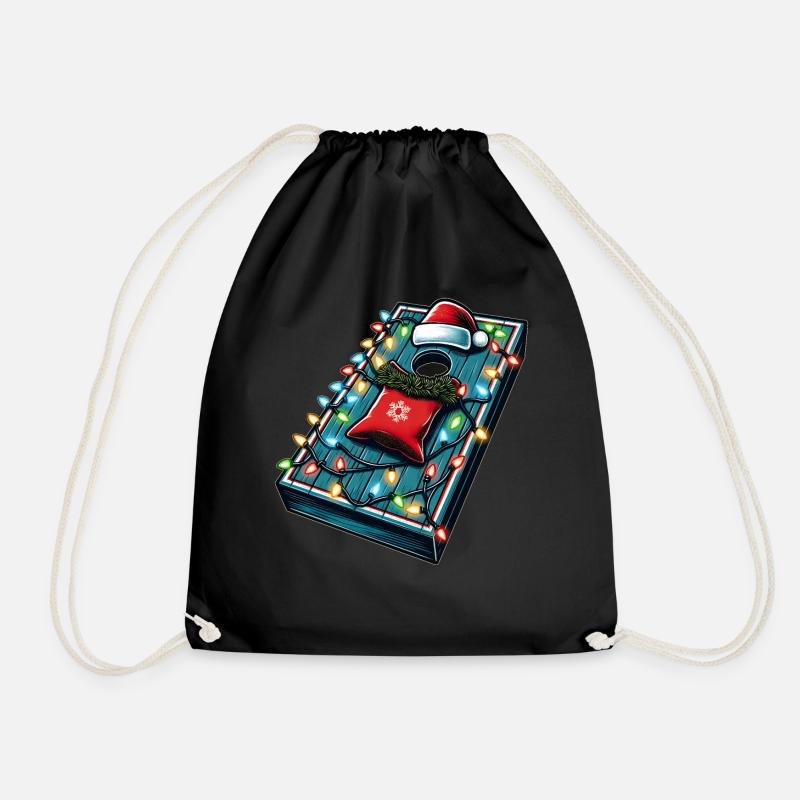 Niedlicher Cornhole Weihnachtshut Xmas - Turnbeutel - Schwarz