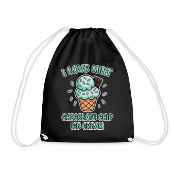 Schoko Minz Eis Spruch Lustiges Minz Eis Geschenk - Turnbeutel - Schwarz - Vorne