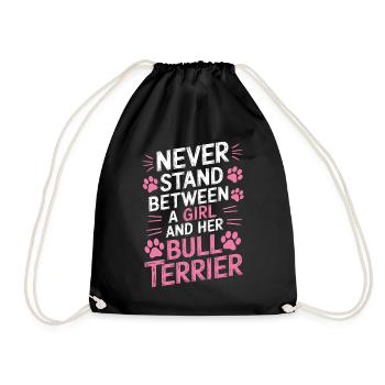 Bullterrier Spruch Lustiges Bullterrier Geschenk - Turnbeutel - Schwarz - Vorne