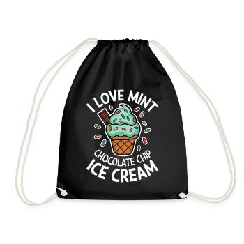 Schoko Minz Eis Spruch Lustiges Minz Eis Geschenk - Turnbeutel - Schwarz - Vorne