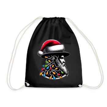 Rabbiner Hebräisch Weihnachtsmütze Xmas - Turnbeutel - Schwarz - Vorne