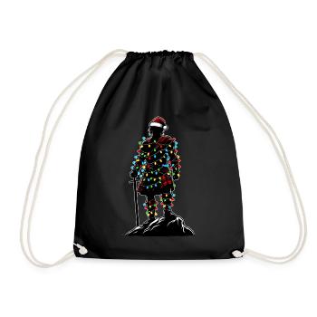 Highlander Chapeau de Noël Highlander Scottish Highland Cow - Sac de sport léger - noir - Devant