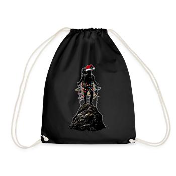 Wandern Outdoor Wanderer Weihnachten Hut Xmas - Turnbeutel - Schwarz - Vorne