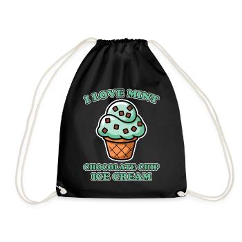 Schoko Minz Eis Spruch Lustiges Minz Eis Geschenk - Turnbeutel - Schwarz - Vorne