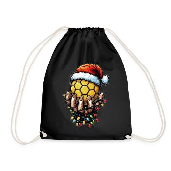 Handballtrainer Weihnachtsmütze Xmas - Turnbeutel - Schwarz - Vorne