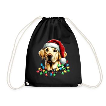 Labrador Retriever Chien Père Noël Noël - Sac de sport léger - noir - Devant