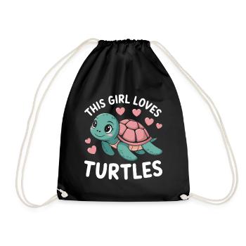 Schildkröte Spruch Lustiges Schildkröten Geschenk - Turnbeutel - Schwarz - Vorne