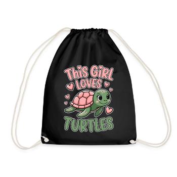 Schildkröte Spruch Lustiges Schildkröten Geschenk - Turnbeutel - Schwarz - Vorne