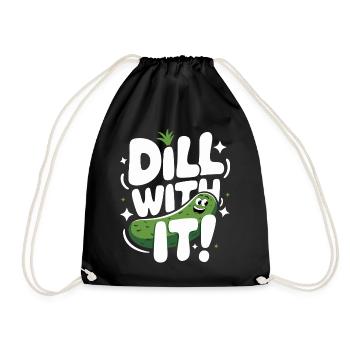 Cucumber Pickle Pickle Food Dill - Drawstring Bag - black - Front