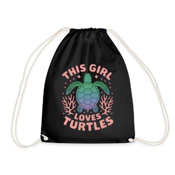 Schildkröte Spruch Lustiges Schildkröten Geschenk - Turnbeutel - Schwarz - Vorne