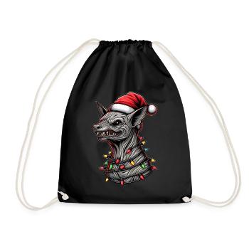 El Chupacabra Krypto Kryptozoologie Weihnachtsmütz - Turnbeutel - Schwarz - Vorne