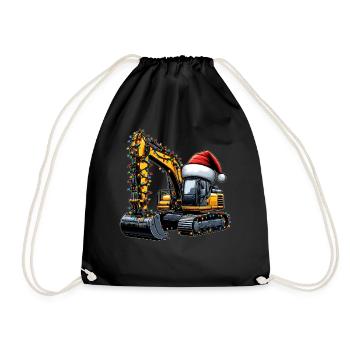 Opérateur d’excavation en construction du chapeau de Noël HEO - Sac de sport léger - noir - Devant