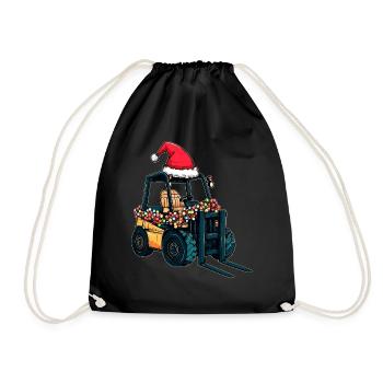Forklift Driver Forklift Driver Christmas Mu - Drawstring Bag - black - Front