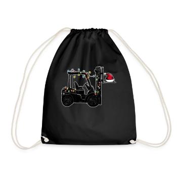 Forklift Driver Forklift Driver Christmas Mu - Drawstring Bag - black - Front