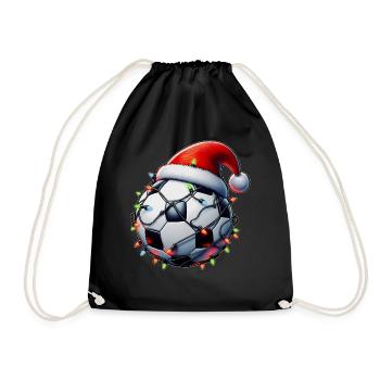 Futbol Tischfußball Tischfußball Weihnachten Hut - Turnbeutel - Schwarz - Vorne