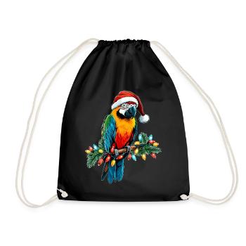 Ara Perroquet Chapeau de Noël - Sac de sport léger - noir - Devant