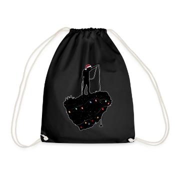 Aimant de pêche Pêcheur Pêcheur Chapeau de Noël Noël - Sac de sport léger - noir - Devant