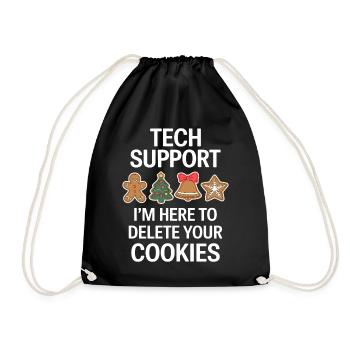 Cookies Saying Funny Christmas Cookies Gift - Drawstring Bag - black - Front