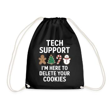 Cookies Saying Funny Christmas Cookies Gift - Drawstring Bag - black - Front