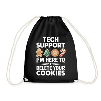 Cookies Saying Funny Christmas Cookies Gift - Drawstring Bag - black - Front