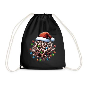 Chapeau de Noël biologiste marin des récifs coralliens - Sac de sport léger - noir - Devant