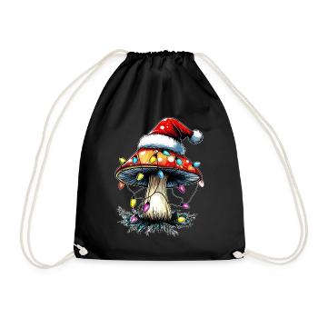 Champignon Cottagecore Esthétique Père Noël - Sac de sport léger - noir - Devant