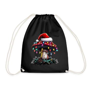 Champignon Cottagecore Esthétique Père Noël - Sac de sport léger - noir - Devant